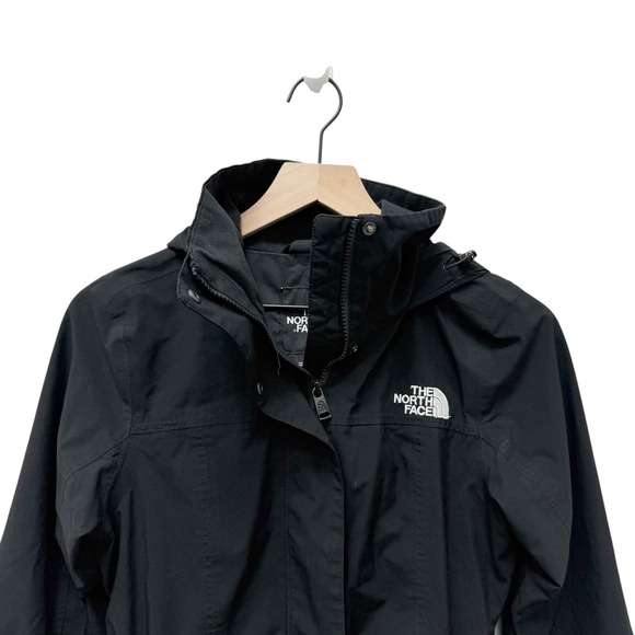The‎ North Face Women Black Hooded Rain Jacket Water Repellent Size XS - Picture 2 of 9